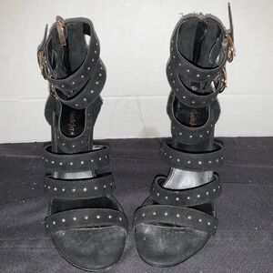 limelight Black strappy studded heels